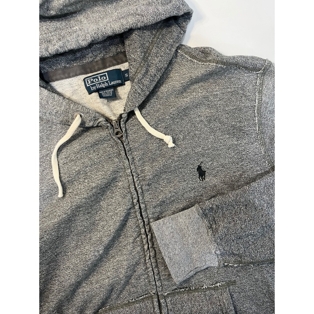 Polo by Ralph Lauren Mens Full Zip Hoodie Gray Pony‎ Logo Small S Casual Preppy